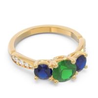 Three Stone Pave Zasti Ring