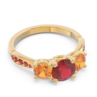 Three Stone Pave Zasti Ring