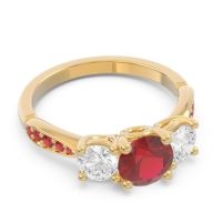 Three Stone Pave Zasti Ring