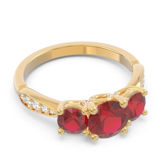 Three Stone Pave Zasti Ring