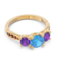 Three Stone Pave Zasti Ring