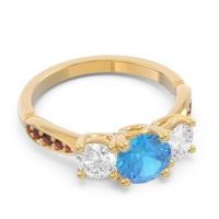 Three Stone Pave Zasti Ring