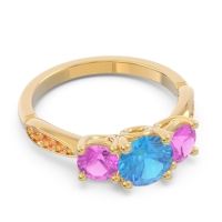 Three Stone Pave Zasti Ring