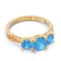 Three Stone Pave Zasti Ring