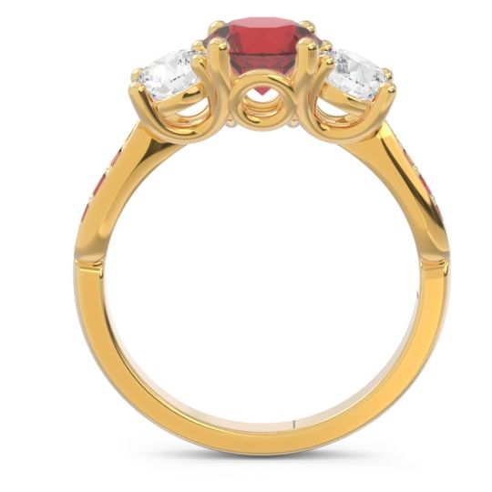 Three Stone Pave Zasti Ring