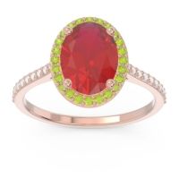 Halo Pave Oval Parampara Ring