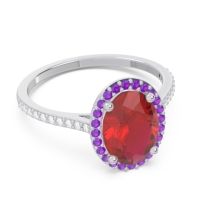 Halo Pave Oval Parampara Ring