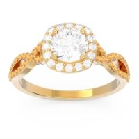 Lab Diamond Ring In 18k Yellow Gold With Diamond And Citrine Arenu Round Modern Ring