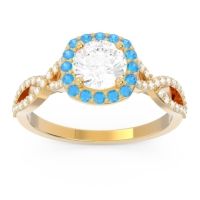 Halo Pave Arenu Ring
