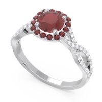 Halo Pave Arenu Ring