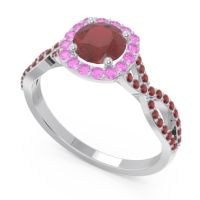 Halo Pave Arenu Ring