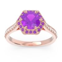 Halo Milgrain Pave Karkata Ring