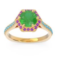 Halo Milgrain Pave Karkata Ring