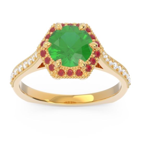 Halo Milgrain Pave Karkata Ring