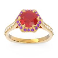 Halo Milgrain Pave Karkata Ring