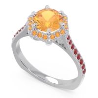 Halo Milgrain Pave Karkata Ring