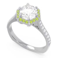 Halo Milgrain Pave Karkata Ring