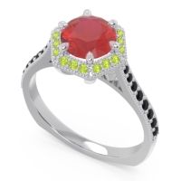 Halo Milgrain Pave Karkata Ring