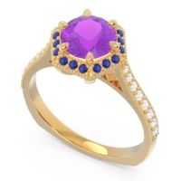 Halo Milgrain Pave Karkata Ring