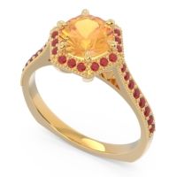 Halo Milgrain Pave Karkata Ring