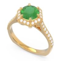 Halo Milgrain Pave Karkata Ring