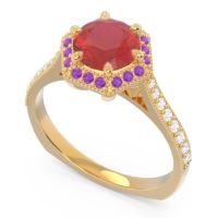 Halo Milgrain Pave Karkata Ring