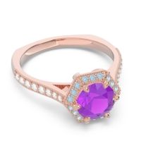 Halo Milgrain Pave Karkata Ring