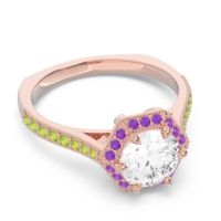 Halo Milgrain Pave Karkata Ring