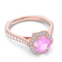 Halo Milgrain Pave Karkata Ring