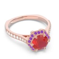 Halo Milgrain Pave Karkata Ring