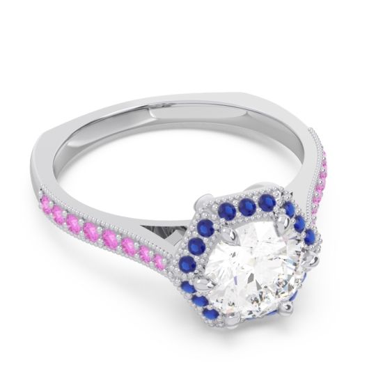Halo Milgrain Pave Karkata Ring