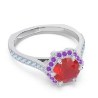 Halo Milgrain Pave Karkata Ring
