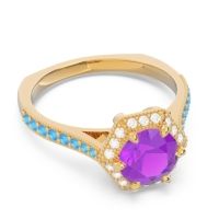 Halo Milgrain Pave Karkata Ring