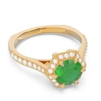 Halo Milgrain Pave Karkata Ring