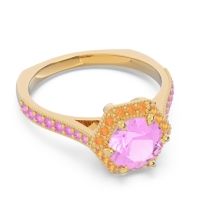 Halo Milgrain Pave Karkata Ring