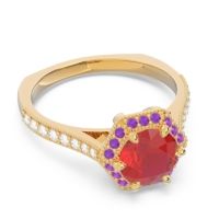 Halo Milgrain Pave Karkata Ring