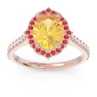 Halo Pave Grand Oval Prasava Ring