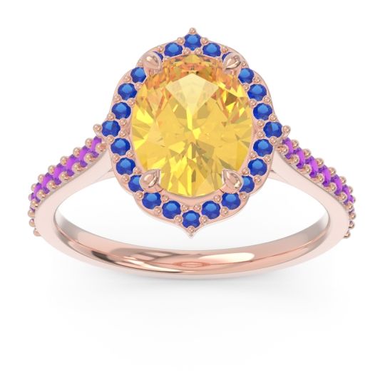 Halo Pave Grand Oval Prasava Ring