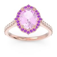 Halo Pave Grand Oval Prasava Ring