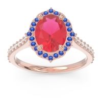 Halo Pave Grand Oval Prasava Ring