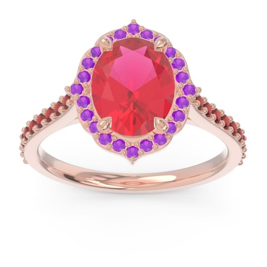 Halo Pave Grand Oval Prasava Ring