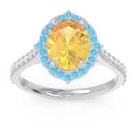 Halo Pave Grand Oval Prasava Ring