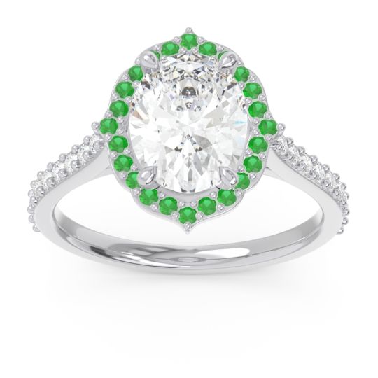 Halo Pave Grand Oval Prasava Ring