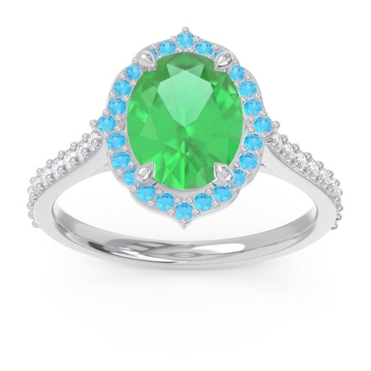 Halo Pave Grand Oval Prasava Ring