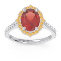 Halo Pave Grand Oval Prasava Ring