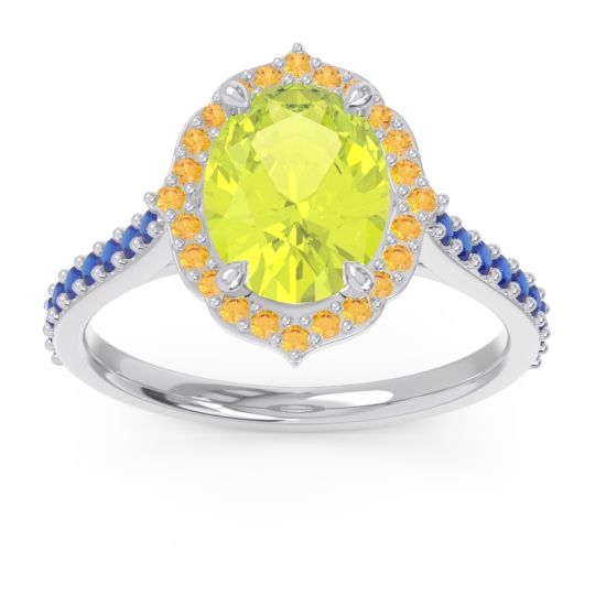 Halo Pave Grand Oval Prasava Ring