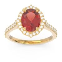 Halo Pave Grand Oval Prasava Ring