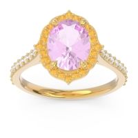 Halo Pave Grand Oval Prasava Ring