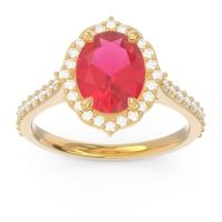 Halo Pave Grand Oval Prasava Ring
