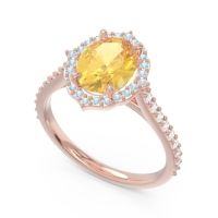 Halo Pave Grand Oval Prasava Ring